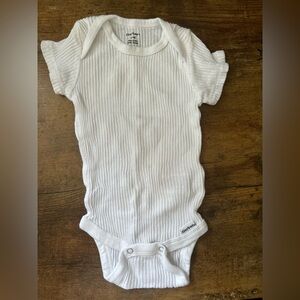 Gerber White Ribbed Baby Bodysuit